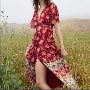 Madewell tulip sleeve sunflower maxi dress